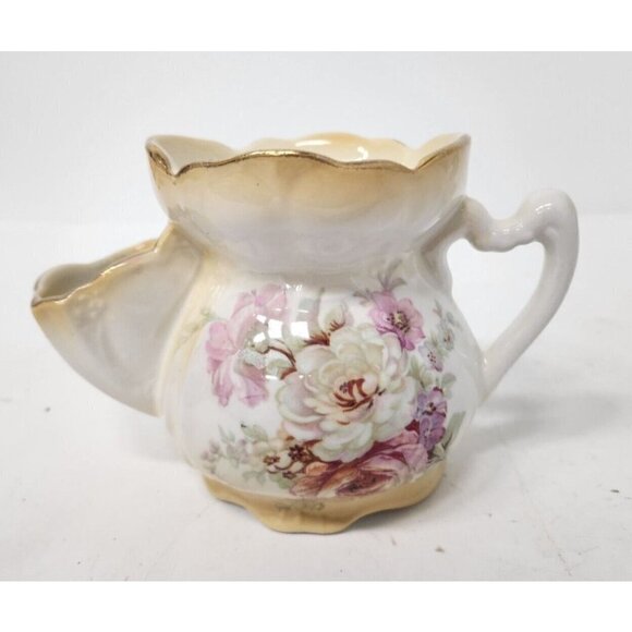 VINTAGE 1950 Old Foley James Kent England Shaving Mug Scuttle Porcelain Floral - Picture 1 of 9
